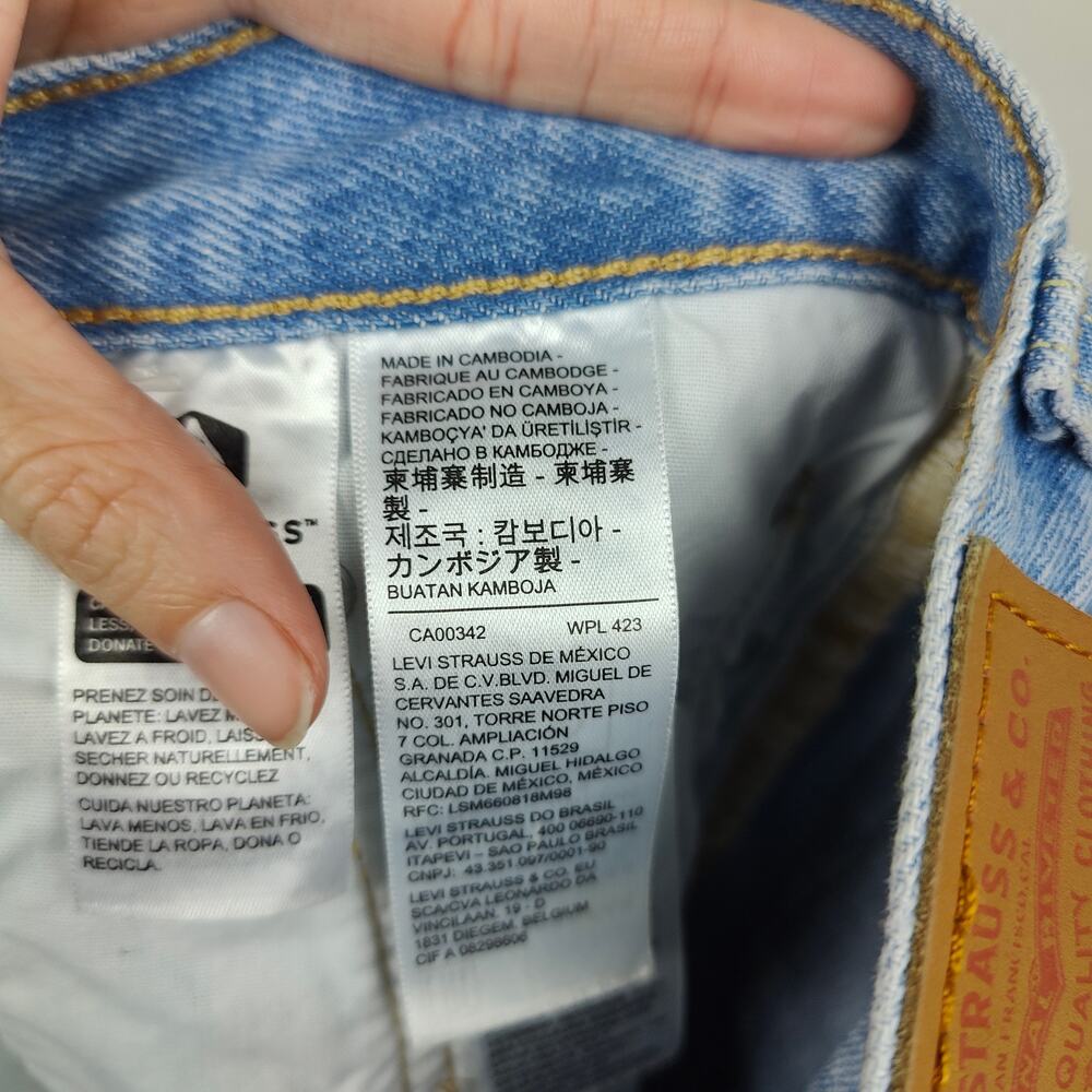 Levis 501‎ Jeans Womens 27 Ojai Ring Straight Leg Button Fly Knee Rips - Picture 7 of 10